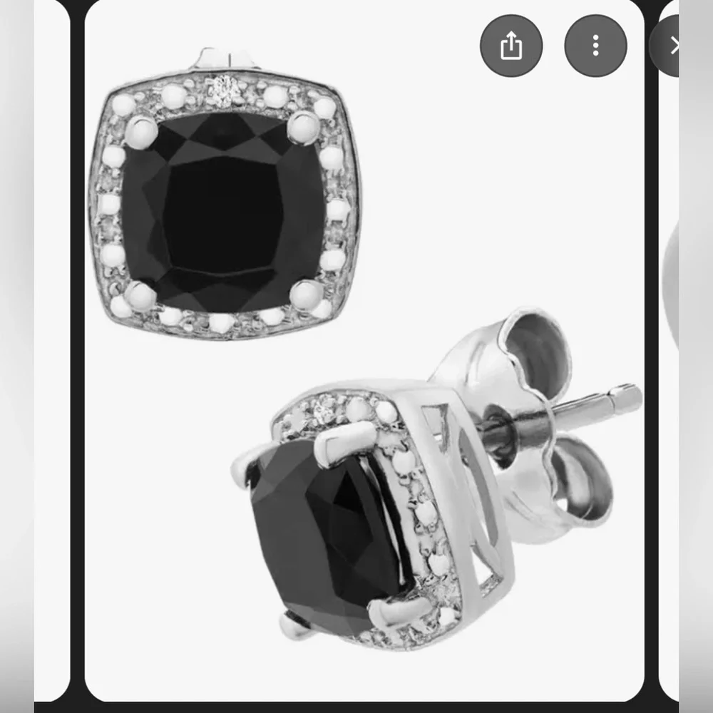 Onyx, Diamonds, and 925 Silver Jewelry Set - Picture 5 of 6